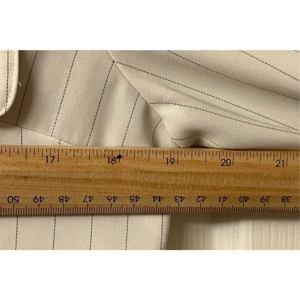 OASIS Women's White With Black Pinstripe Button-Up Long Midi Shirt Dress US 8 - Picture 12 of 12